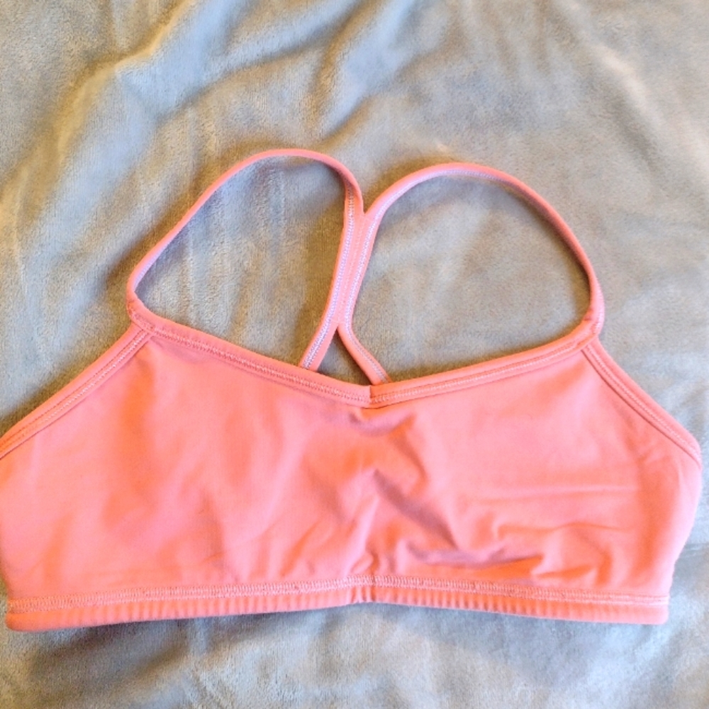 Ivivva by Lululemon Light Pink Athletic Drill Sports Bra Girls Size 14